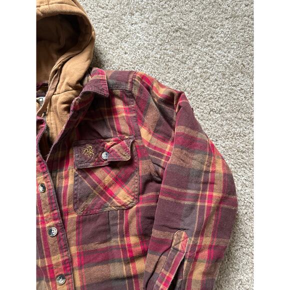 Legendary Whitetails Flannel Maplewood Plaid Hooded Zip Button Jacket Hoodie - Picture 3 of 9